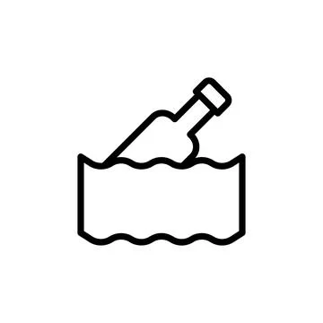 Bottle, plastic, ocean icon. Simple line, outline vector elements of saving Stock Illustration