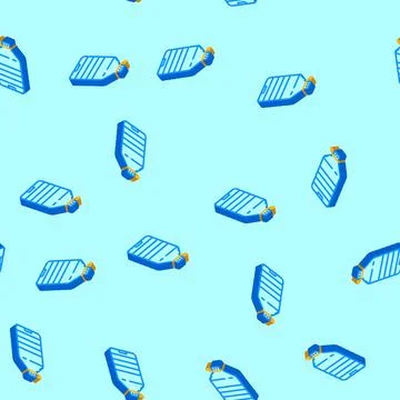 Bottle plastic package isometric icon seamless pattern Stock Illustration