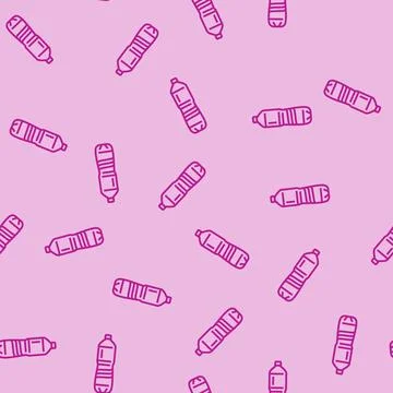 Bottle plastic package line seamless pattern Stock Illustration