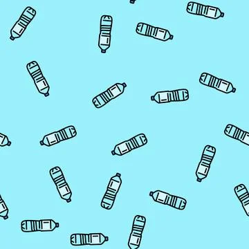 Bottle plastic package vector seamless pattern Stock Illustration