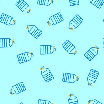 Bottle plastic package vector seamless pattern Stock Illustration