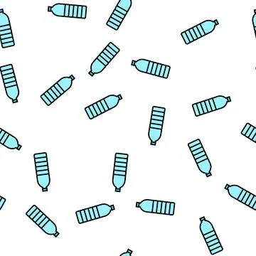 Bottle plastic vector seamless pattern Stock Illustration