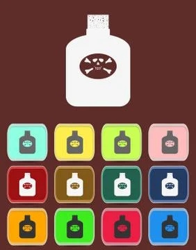 Bottle Of Poison with color variations, vector Stock Illustration