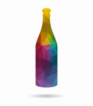 Bottle poly icon Stock Illustration