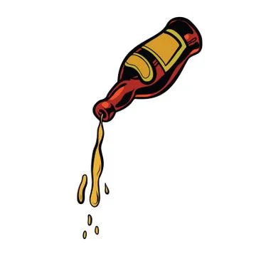 From the bottle poured beer Illustrazione stock