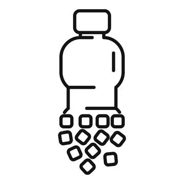 Bottle pouring cubes icon thin line for web and mobile, modern restaurant menu Stock Illustration