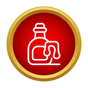 Bottle pouring syrup liquid flat design icon Stock Illustration