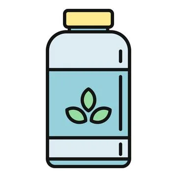 Bottle presenting plant leaf logo for natural products Stock Illustration