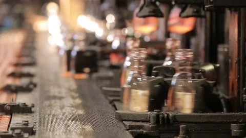 Bottle production at the plant average plan Stock Footage 75319315