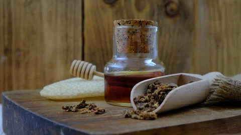 Bottle of propolis Stock Footage 103134945