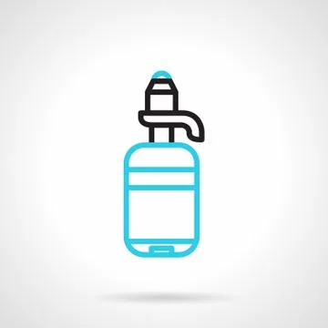Bottle with pump line vector icon Stock Illustration