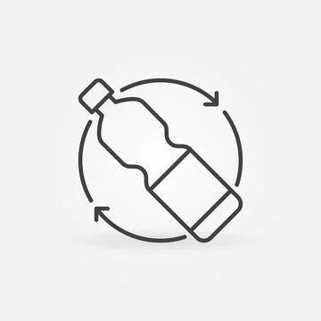 Bottle Recycling vector concept icon in thin line style Stock Illustration
