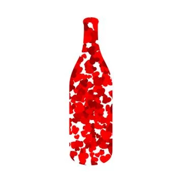 Bottle with red hearts Stock-Illustration