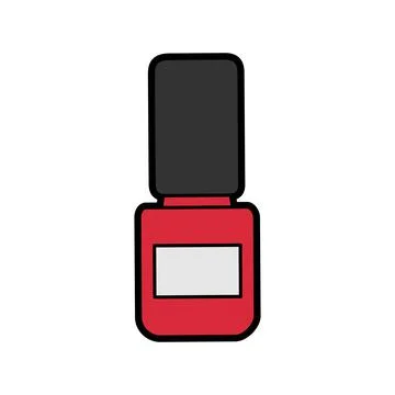 Bottle of red nail polish 库存插图