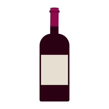 A bottle of red wine in a flat style on a white background Stock Illustration