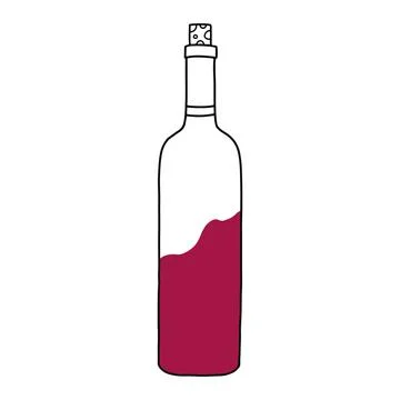 Bottle of red wine. Stock Illustration