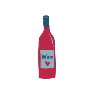 Bottle of red wine Stock Illustration