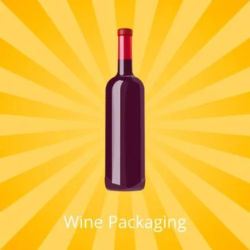 Bottle of Red Wine Isolated Background with Rays Stock Illustration