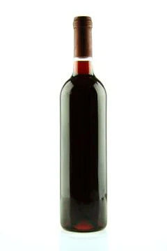 Bottle of red wine isolated Stock Photos