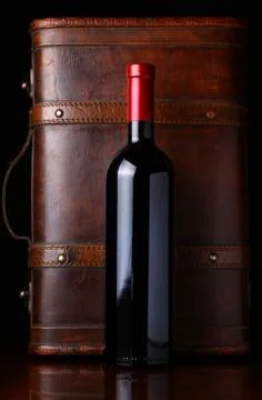 Bottle of red wine Stock Photos