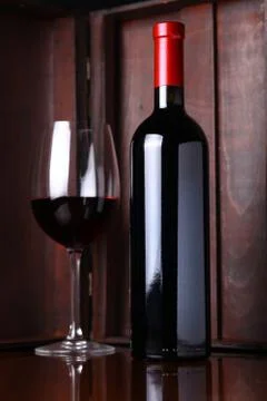 Bottle of red wine Stock Photos