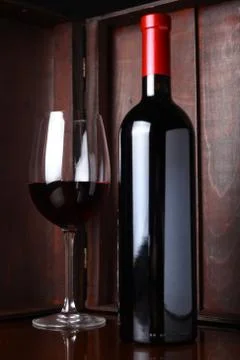 Bottle of red wine Foto stock