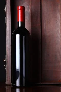 Bottle of red wine Stock Photos