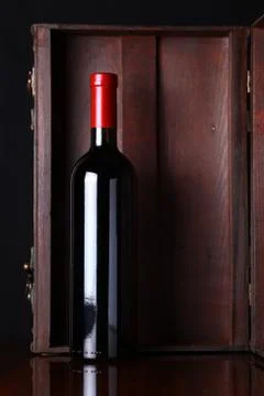 Bottle of red wine Stock Photos