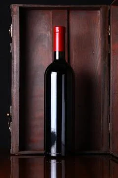 Bottle of red wine Stock Photos