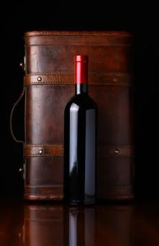 Bottle of red wine Stock Photos