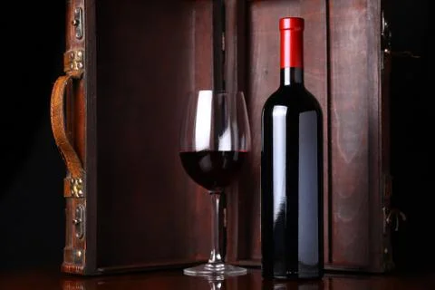 Bottle of red wine Stock Photos