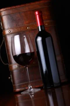 Bottle of red wine Stock Photos