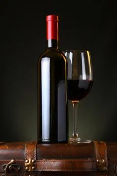 Bottle of red wine Stock Photos