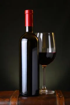 Bottle of red wine Stock Photos