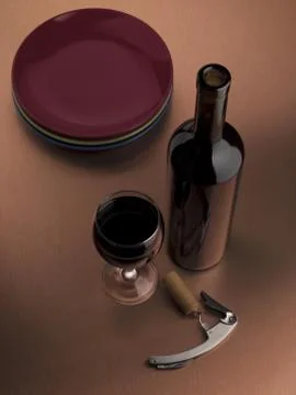 Bottle of red wine Stock Photos
