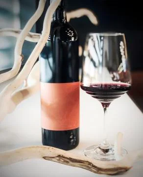 A bottle of red wine Stock Photos