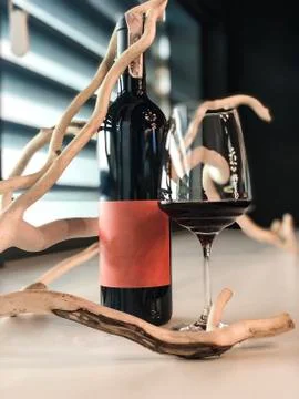 A bottle of red wine Stock Photos