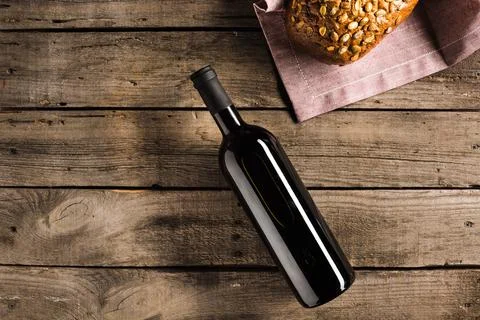 Bottle of red wine Stock Photos