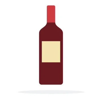 A bottle of red wine vector flat isolated Stock Illustration