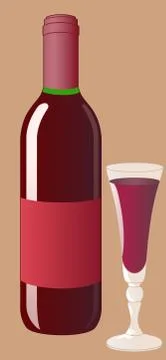 Bottle with red wine vector image Stock Illustration
