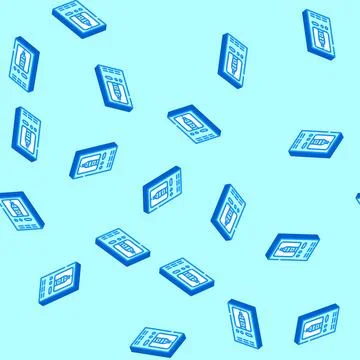 Bottle refill station isometric icon seamless pattern Stock Illustration