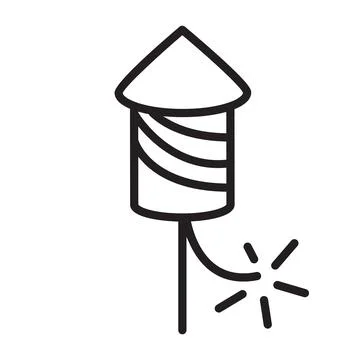 Bottle Rocket or Parachute Icon for Firework- Independence Day - 4th of July Stock Illustration