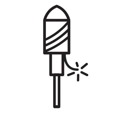 Bottle Rocket or Parachute Icon for Firework- Independence Day - 4th of July Stock-Illustration