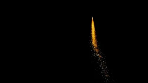 Bottle Rocket Trail Ascending in the Night Sky. Night Sky Rocket Launch Vídeos de archivo 308387262