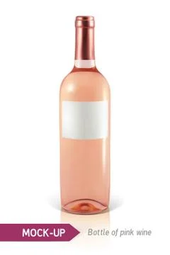 Bottle of rose wine Illustrazione stock