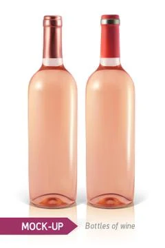 Bottle of rose wine Illustrazione stock