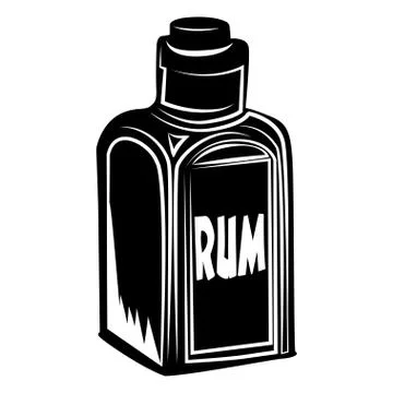 Bottle of rum Illustrazione stock