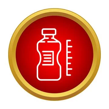 Bottle with scale measuring liquid fluid volume icon Stock Illustration