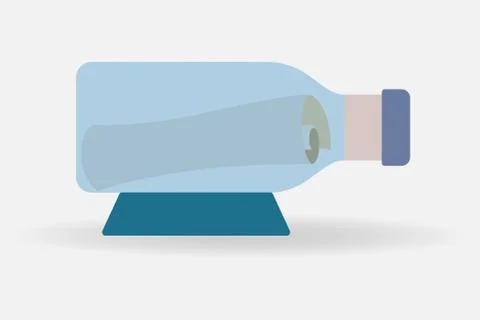 Bottle with scroll message Stock Illustration