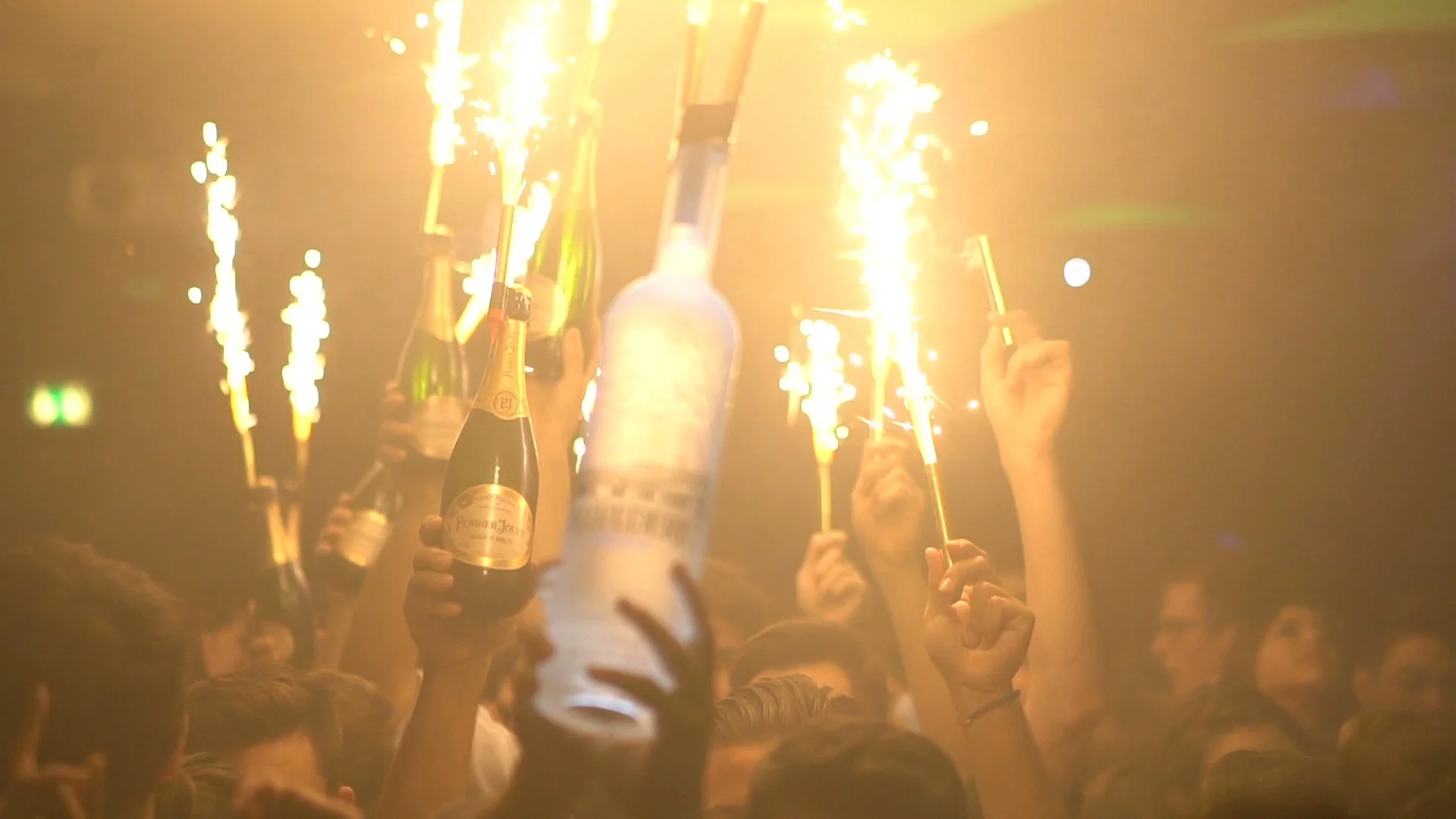 Bottle Service with Sparklers Heading to... | Stock Video | Pond5